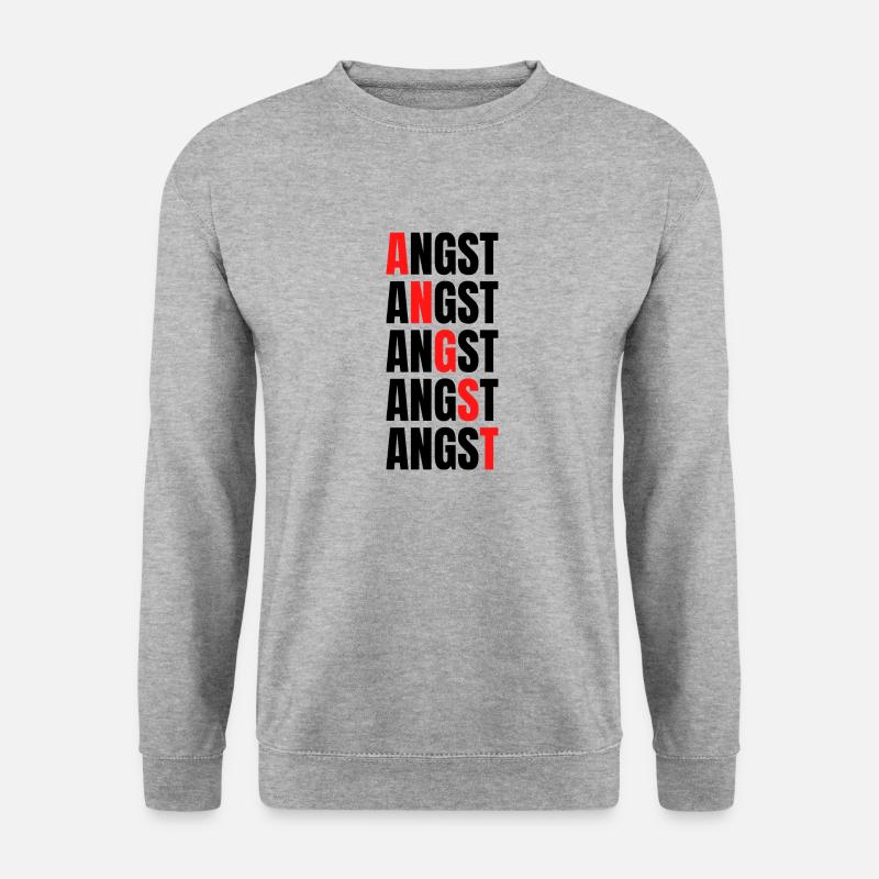 Angst - Unisex Pullover - Weißgrau meliert