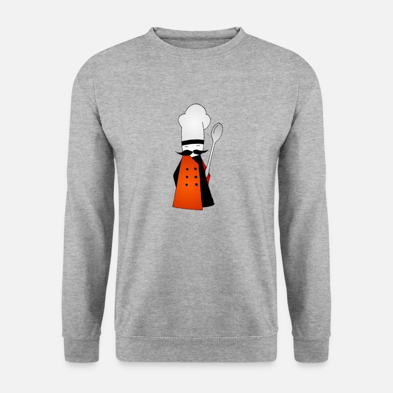 Kochen - Unisex Pullover - Weißgrau meliert