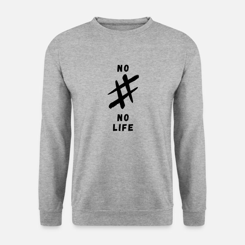 No#NoLife - Unisex Pullover - Weißgrau meliert