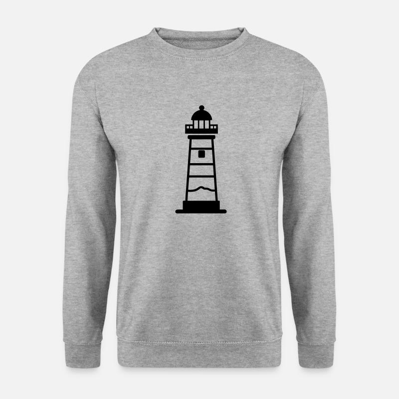 Leuchtturm - Unisex Pullover - Weißgrau meliert