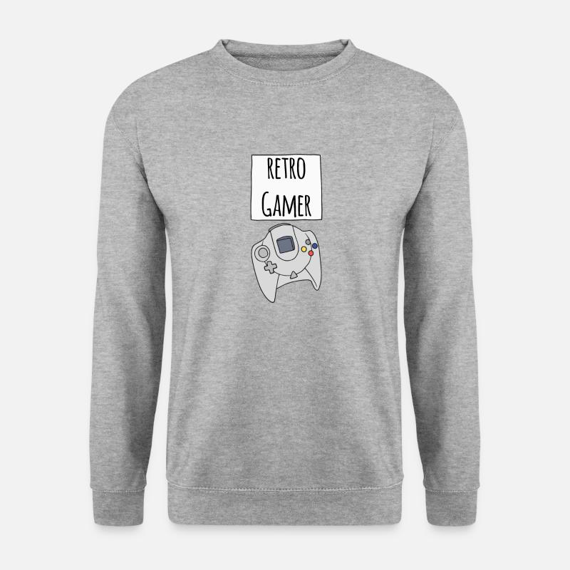 Gamer Retro DC - Unisex Pullover - Weißgrau meliert