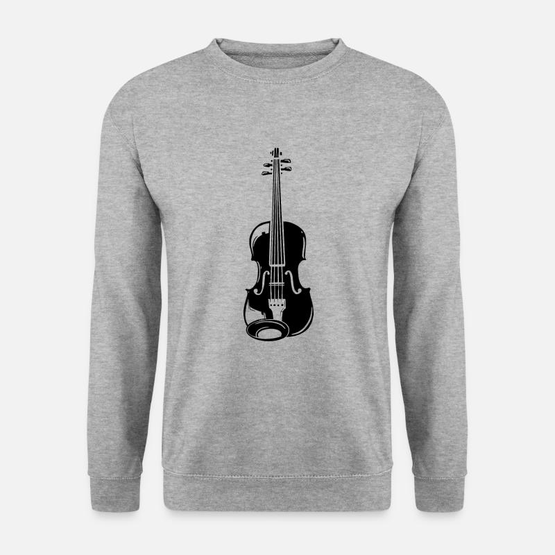 Geige Violine Musikinstrument - Unisex Pullover - Weißgrau meliert
