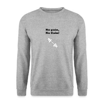 On n’a rien sans rien! - Sweat-shirt Unisexe - gris chiné - Devant - Alina (178cm) & Michal (187cm)
