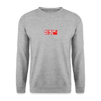 NO MUSIC. NO LIFE ! - Unisex Sweatshirt - salt & pepper - Front - Alina (178cm) & Michal (187cm)