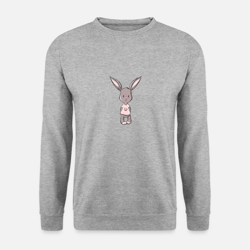 Rosa Hase - Unisex Pullover - Weißgrau meliert