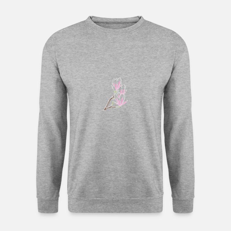 Magnolie weiss - Unisex Pullover - Weißgrau meliert