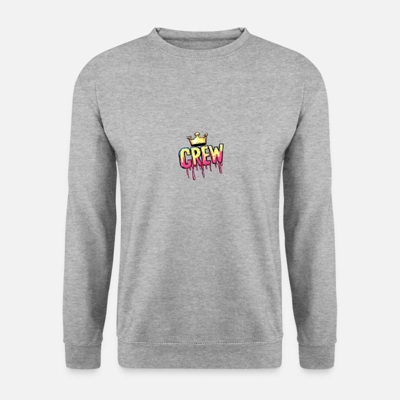 Crew Krone - Unisex Pullover - Weißgrau meliert