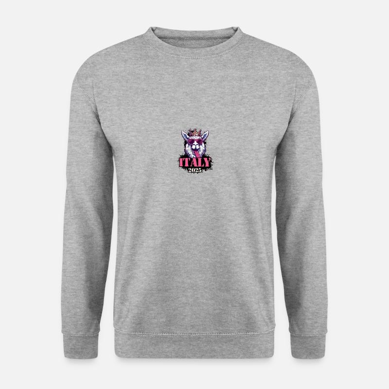 Italien 2025 Alpaka - Unisex Pullover - Weißgrau meliert