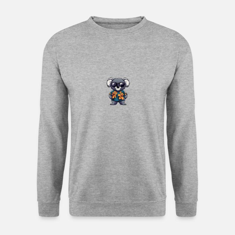 Koala Comic Urlaub - Unisex Pullover - Weißgrau meliert