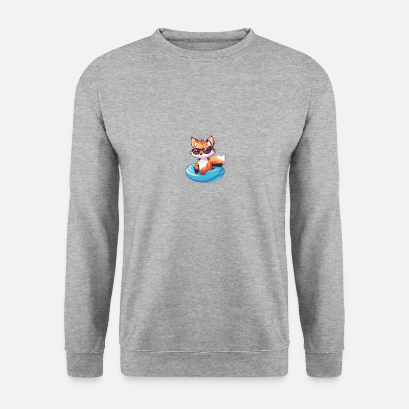 Fuchs Comic Cool - Unisex Pullover - Weißgrau meliert