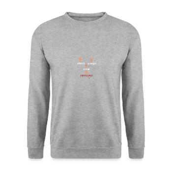 Kreissäge Zimmerer Handwerker Heimwerker Spruch - Unisex Pullover - Weißgrau meliert - Vorne - Alina (178cm) & Michal (187cm)