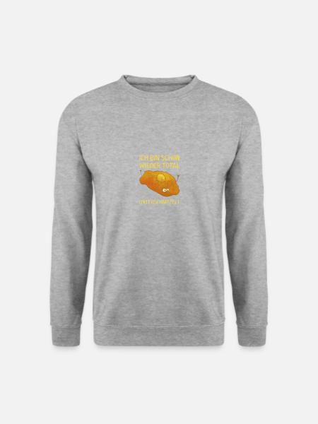 Unterschnitzelt Wiener Schnitzel Fleisch Geschenk - Unisex Pullover - Weißgrau meliert