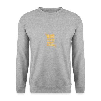Krafttraining Gym Workout Spruch Fitness Geschenk - Unisex Pullover - Weißgrau meliert - Vorne - Alina (178cm) & Michal (187cm)