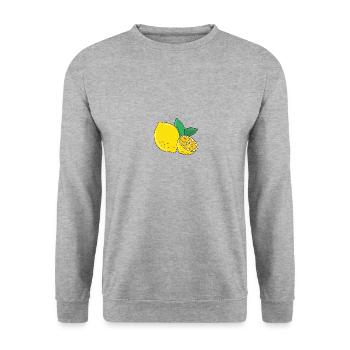 Lemon Time - lemon - Unisex Sweatshirt - salt & pepper - Front - Alina (178cm) & Michal (187cm)