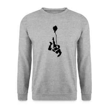 fallschirm_3 - Sweat-shirt Unisexe - gris chiné - Devant - Alina (178cm) & Michal (187cm)