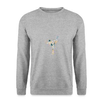 Eiskunstlauf - Unisex Pullover - Weißgrau meliert - Vorne - Alina (178cm) & Michal (187cm)