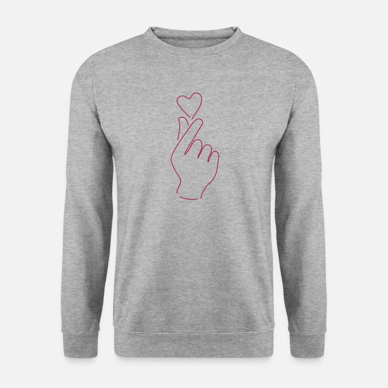 Herz schnipsen - Unisex Pullover - Weißgrau meliert