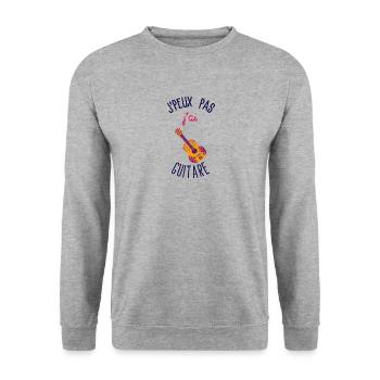 Ich kann keine Gitarre haben - Unisex Pullover - Weißgrau meliert - Vorne - Alina (178cm) & Michal (187cm)