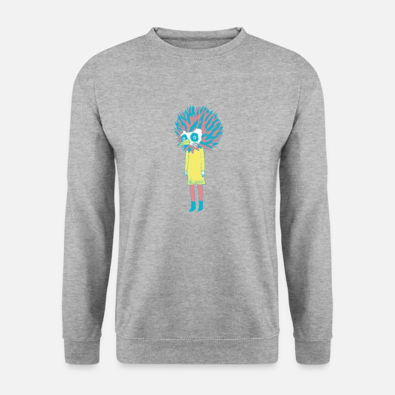 sloan bird girl - Unisex Pullover - Weißgrau meliert