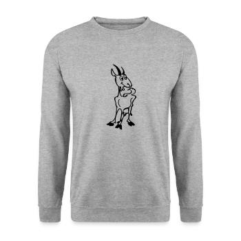 Ziegen Kitz - Unisex Pullover - Weißgrau meliert - Vorne - Alina (178cm) & Michal (187cm)