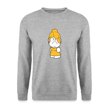 female huebsch big head small woman maedchen - Unisex Sweatshirt - salt & pepper - Front - Alina (178cm) & Michal (187cm)
