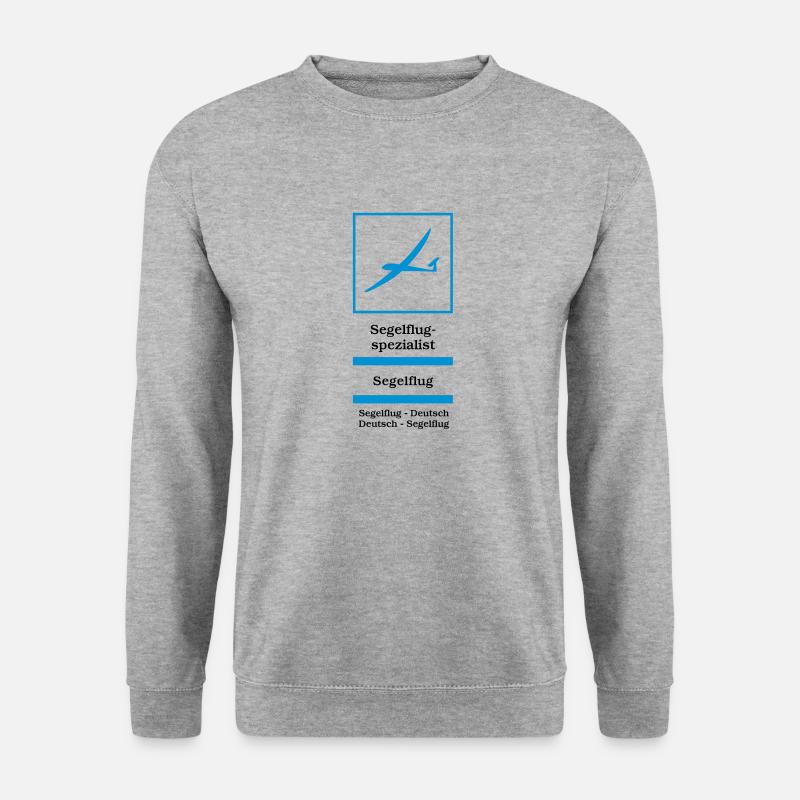 Segelflugspezialist - Unisex Pullover - Weißgrau meliert