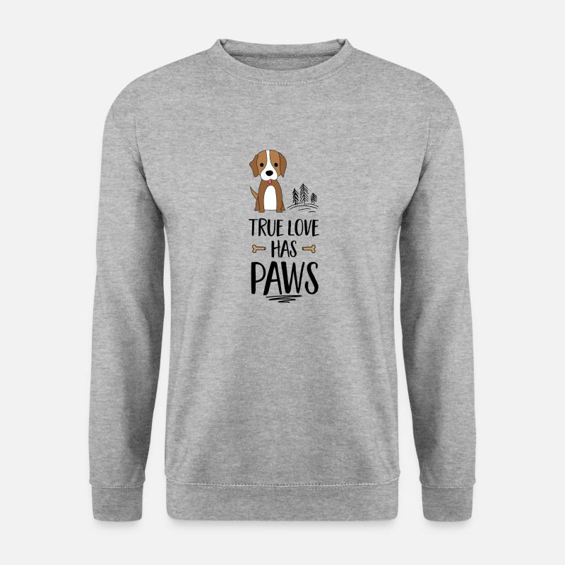 Hund - Unisex Pullover - Weißgrau meliert