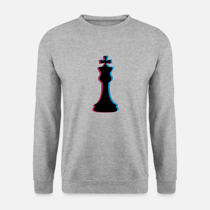 3D Effect Chess - Unisex Sweatshirt - salt & pepper