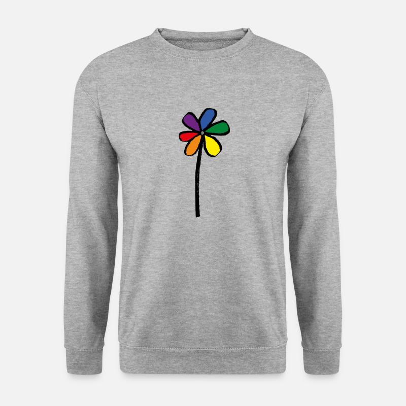 Pride Flower - Blume LGBT - Unisex Pullover - Weißgrau meliert