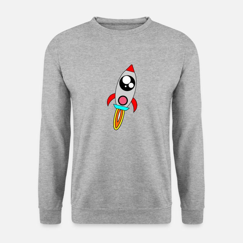 Kawaii - ROCKET - Unisex Pullover - Weißgrau meliert
