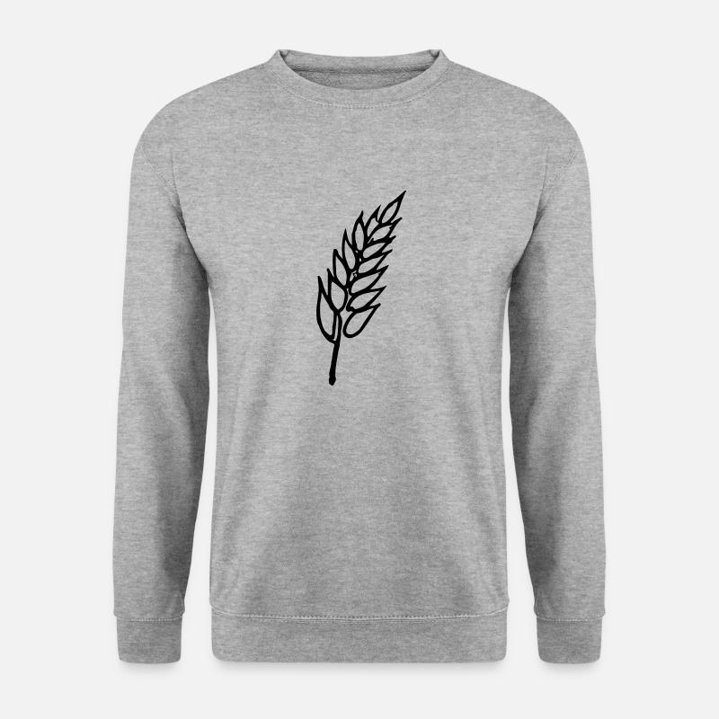 Weizen Illustration Brotbäcker Geschenkidee - Unisex Pullover - Weißgrau meliert