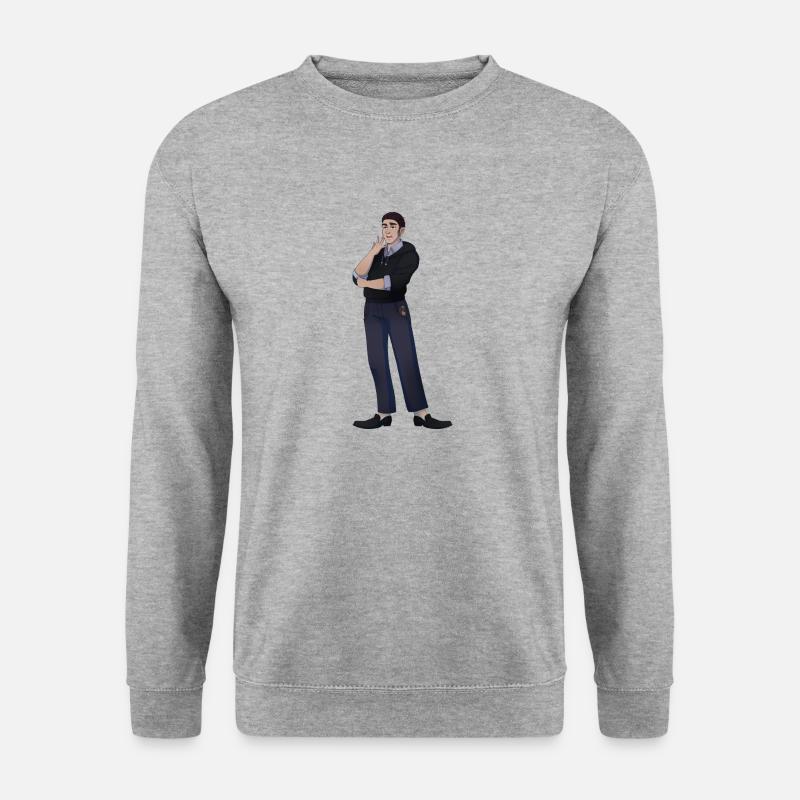 Basilio - Unisex Pullover - Weißgrau meliert