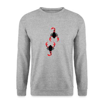 scorpion - Sweat-shirt Unisexe - gris chiné - Devant - Alina (178cm) & Michal (187cm)