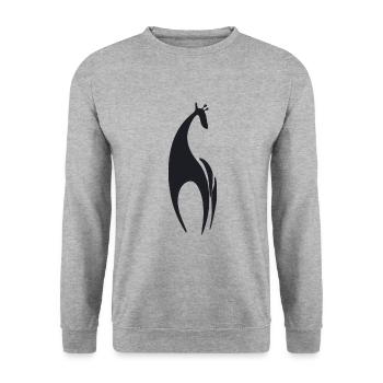 giraffe - Unisex Sweatshirt - salt & pepper - Front - Alina (178cm) & Michal (187cm)