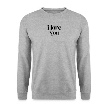 Ich liebe dich - Unisex Pullover - Weißgrau meliert - Vorne - Alina (178cm) & Michal (187cm)