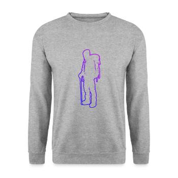 Boulder Klettern Herren Kletterer Bouldern - Unisex Pullover - Weißgrau meliert - Vorne - Alina (178cm) & Michal (187cm)