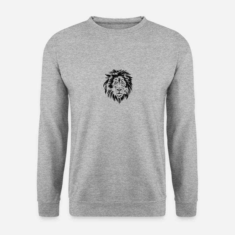 Löwe - Unisex Pullover - Weißgrau meliert