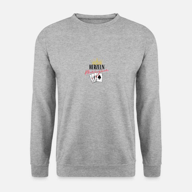 Herzeln Königin - Unisex Pullover - Weißgrau meliert