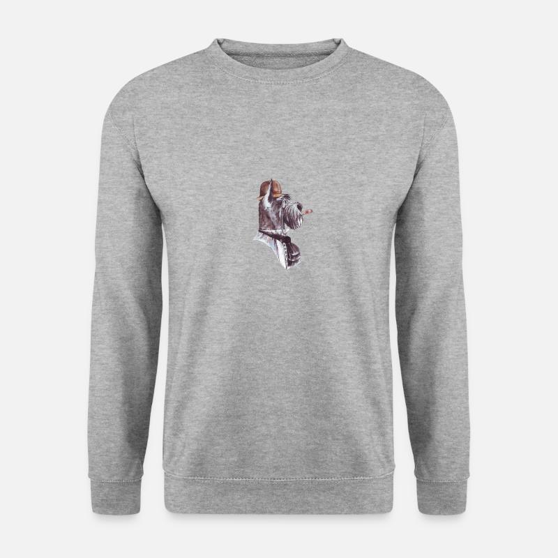 Gentleman Dog (Design 2) - Unisex Pullover - Weißgrau meliert