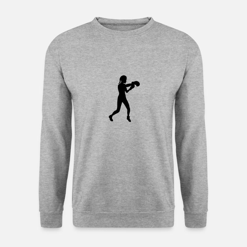 frauen boxen - Unisex Pullover - Weißgrau meliert