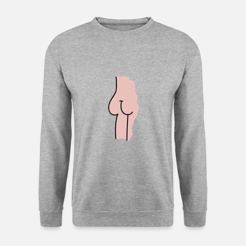 Bare butt illustration gift - Unisex Sweatshirt - salt & pepper