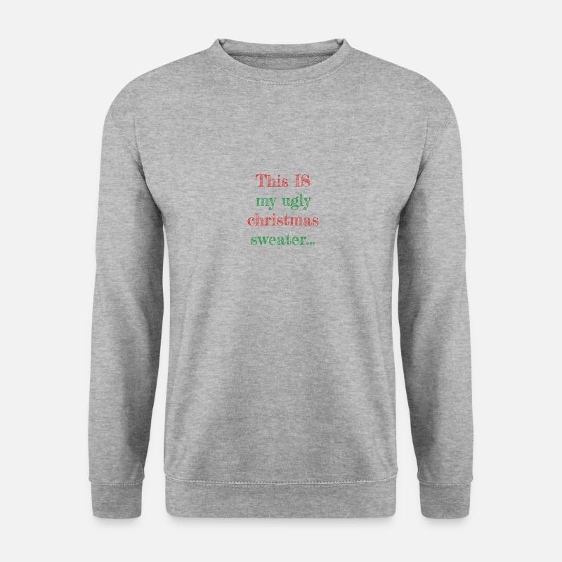 Hässlicher Weihnachtspullover - Unisex Pullover - Weißgrau meliert