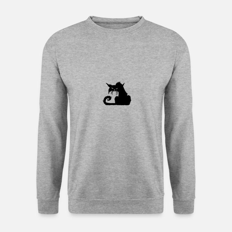 Genervte Katze - Unisex Pullover - Weißgrau meliert