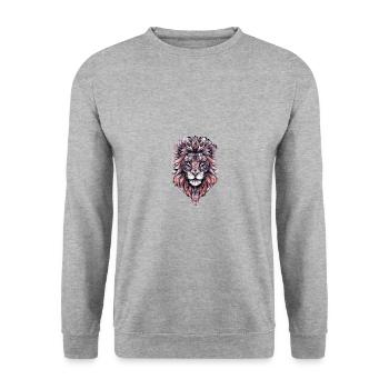 Lion coloré - Sweat-shirt Unisexe - gris chiné - Devant - Alina (178cm) & Michal (187cm)