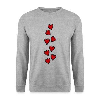 Hearts Love Symbol - Unisex Sweatshirt - salt & pepper - Front - Alina (178cm) & Michal (187cm)