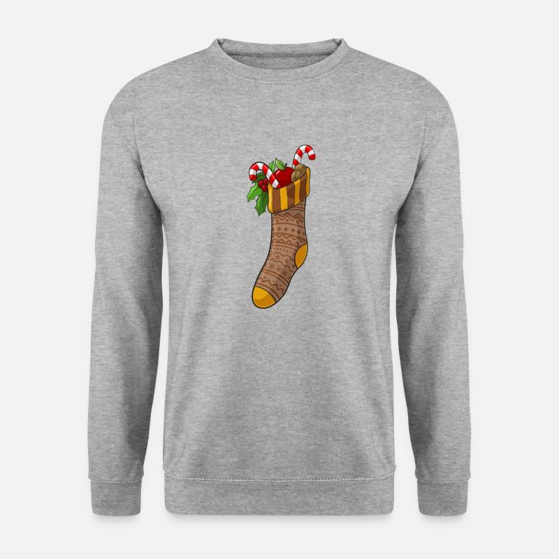 Weihnachten Socken - Unisex Pullover - Weißgrau meliert