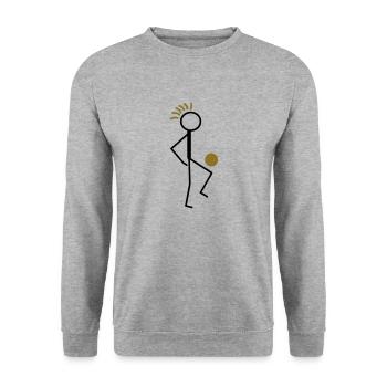 Fussballer - Unisex Pullover - Weißgrau meliert - Vorne - Alina (178cm) & Michal (187cm)