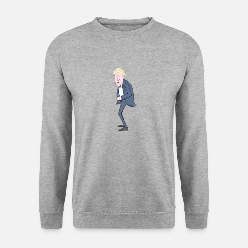 Boris Johnson Illustration - Unisex Pullover - Weißgrau meliert