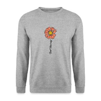 Fleurs Bonnes Vibrations - Sweat-shirt Unisexe - gris chiné - Devant - Alina (178cm) & Michal (187cm)