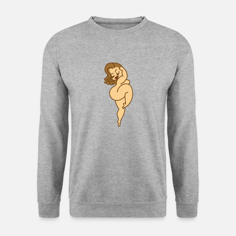 curvy sexy - Unisex Pullover - Weißgrau meliert